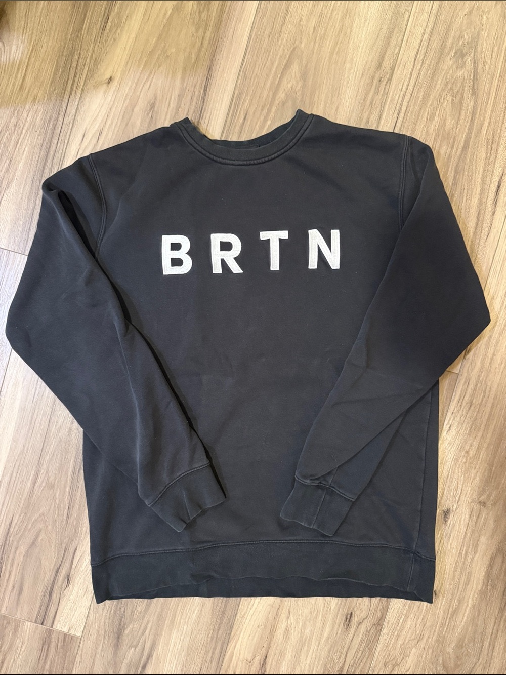 Burton Black Crewneck Sweatshirt with White BRTN Logo